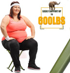 2 Pcs Folding Camping Stool Portable 17.8 Height Stool Lightweight Chair Foldable Camping Seat Hold up to 600 Lbs for Outdoor Walking Hiking Fishing Hunting Travel Gardening, Green