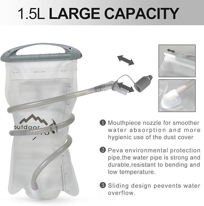 INOXTO Running Hydration Vest Backpack,Lightweight Insulated Pack with 1.5L Water Bladder Bag Daypack for Hiking Trail Running Cycling Race Marathon for Women Men