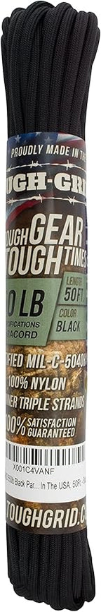 TOUGH-GRID 550 Paracord Rope Nylon Parachute Cord, Made in USA Survival Kit, Outdoor Adventures, Camping, Tactical Gear & Emergency Supplies, Military Type III Mil-Spec