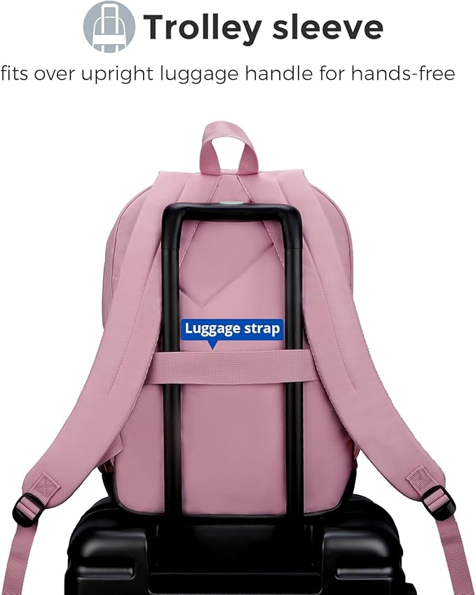 Swissdigital Design Big Student Laptop Backpack with Fun Personalized Patches For College Boy & Girl, Middle High School Teen Bookbag Cool Travel Daypack Pink -Includes 3 Patches | SD1718-81