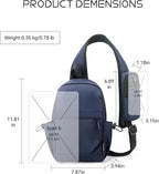 Crossbody Sling Bag Casual Shoulder Hiking Backpack with Convertible Shoulder Strap for Travel Hiking Shopping Leisure Sport
