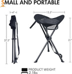 Portal Tall Folding Tripod Stool for Outdoor Camping Walking Hunting Hiking Fishing Travel, Support 225 lbs
