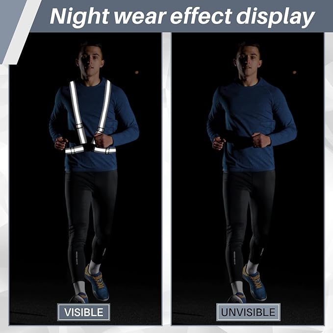 Hercicy Reflective Running Vest Reflective Running Shirt with Safety Straps High Visibility Construction Vest for Night Cycling Hiking Jogging Dog Walking