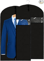 Garment Bags Garment Covers 24 x 43 Inch, 2 Packs PEVA Suit Bags for Hanging Clothes, Suit Covers on Closet or Travel for Suits, T-shirts and Jackets