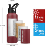 Insulated Water Bottle 40oz,Triple Wall Vacuum Stainless Steel(Dishwasher Safe),Leak Proof & Non-BPA,Flask Jug with Paracord Handle & Straw Spout Lids Sports Red