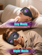EVA BELLE Sleep Mask Women Men, Comfy Blackout Eye Mask for Deep Sleep, 3D Memory Foam Sleeping Mask, Silk Sleep Eye Cover, Cute Funny Eyeshade Covers, Adjustable Elastic Strap & Soft Breathable