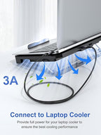 USB Cable 1FT 5-Pack, Short USB A Male to Male Cable Double Sided USB 3.0 Cord Compatible with Hard Drive, Laptop Cooler, DVD Player and More