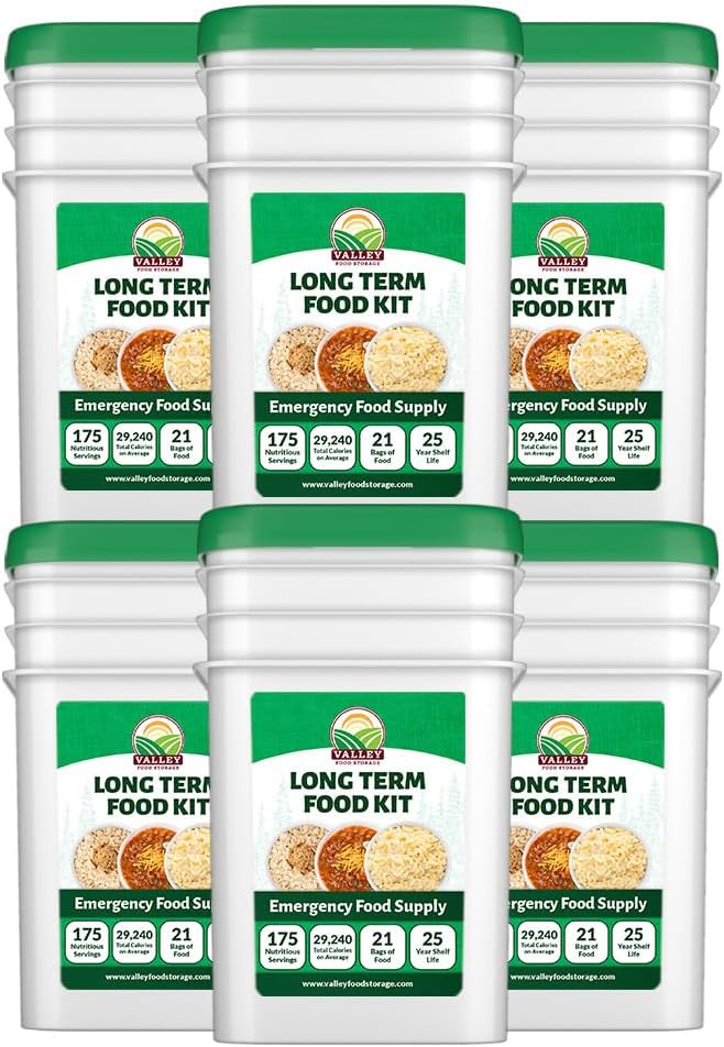 Long Term Food Supply Kit | 75g+ Daily Protein & 1,800+ Calories Per Day | Premium Survival Food 25 Year Shelf Life | Prepper Supplies Freeze Dried Meals