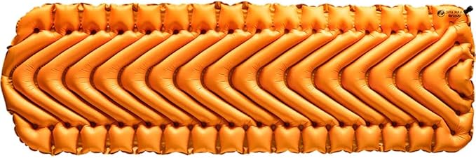 KLYMIT Insulated Static V Lite Inflatable Sleeping Pad | Comfortable, Lightweight, Easy to Inflate, Portable Air Bed for Hiking, Backpacking & Camping — Orange