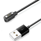 Compatible with Letsfit EW1 Charger, Magnetic USB Charging Cable Replacement Charger Cable Compatible with Letsfit EW1 / ID207 Smartwatch / TOZO S2 / AOKESI 1.69'' Smart Watch (2 pack-White+Black)