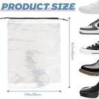 100 Pcs Shoe Bags for Travel,Large Transparent Travel Shoe Bags for Packing,Clear Plastic Drawstring Bag Shoe Dust Bags,Portable Shoes Organizers Pouch with Rope for Men and Women