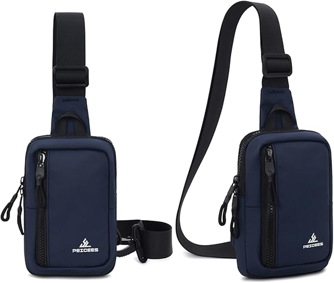 Peicees Small Crossbody Bag for Men Women Mini Sling Bag Travel Running Phone Daypack Cross Body Shoulder Bags with Keyholder