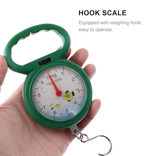 Ipetboom 4pcs Portable Handheld Spring Hanging Scales with Plastic Handles, Multi-Purpose Luggage and Fish Weighing Scales for Travel and Kitchen Use, Random Colors