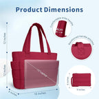 TOPDesign Puffer Tote Bag for Women, Lightweight Puffy Handbag with Compartments, Quilted Shoulder Bag for Work, Travel, Gym
