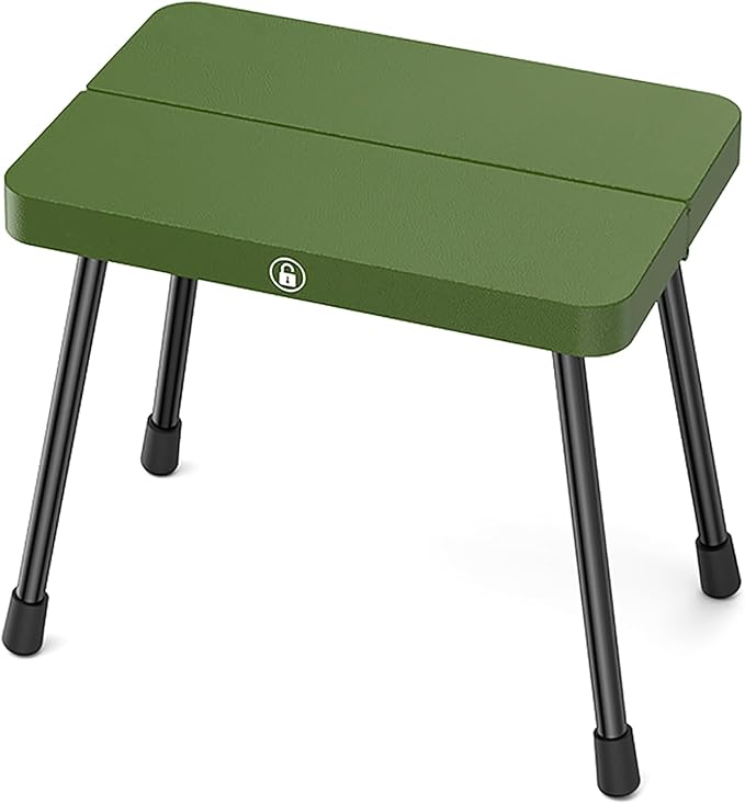 10 Inch Portable Folding Stool for Camping, Gardening, BBQ, and Outdoor Activities (Green)