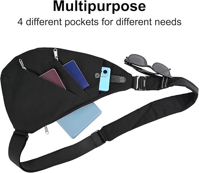 Light And Slim Crossbody Sling Bag Unisex Water Resistant Anti-Theft Shoulder Bag Outdoor Casual Hiking Daypack Personal Pocket Bag