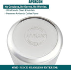 APOXCON Coffee Percolator Pot Stainless Steel Coffee Maker with Tough Glass Knob & Fireproof Solid Wood Handle & Drip-Free Spout Camping Coffee Pot Using on any Stovetop NO Aluminum NO Plastic (8 Cup)