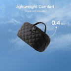 LOVEVOOK Travel Makeup Bag for Women, 2Pcs Puffer Waterproof Cosmetic Organizer, Large Capacity Pouch Open Flat Small Toiletry Bag with Brush Compartment & Handle (Black, Large)