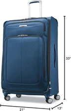 Samsonite Solyte DLX Softside Expandable Luggage with Spinner Wheels, Mediterranean Blue, Checked-Large 29-Inch
