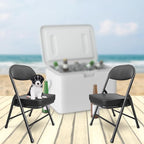 Mini Folding Chair, Garage Stool, Portable Camping Chair with Padded Seat, Lightweight and Compact Lawn Chair, for Patio, Garage, Camping, Fishing, Hiking, Hunting, Picnic, Beach, Black