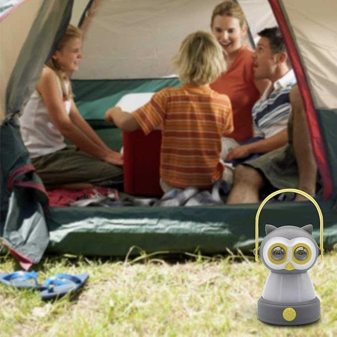 Outdoor Equipment LED Camping Lantern & Headlamp Set for Kids, FANT.LUX Battery Powered Night Light for Emergency, Hurricane, Lightweight Tent Lamp (Owl Set)