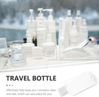 Toyvian 5pcs 100ml Flat Travel Bottles Refillable Lotion Squeeze Containers Plastic Toiletries Bottles for Travel Shampoo and Moisturizer