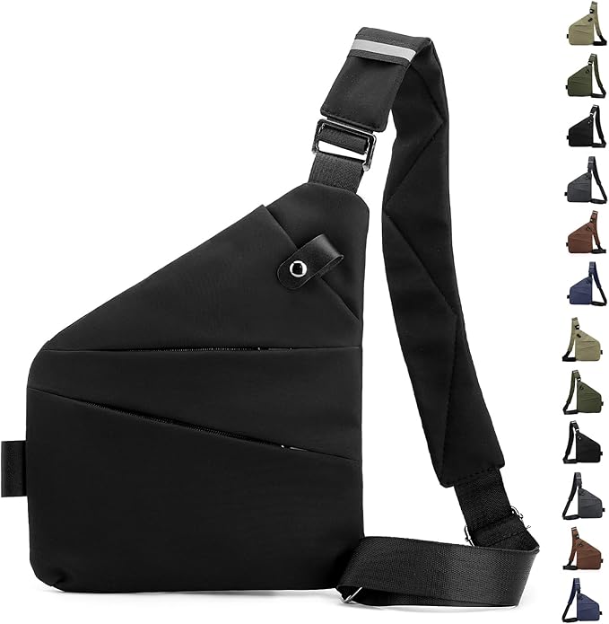 Anti Theft Crossbody Travel Bag for Women Men,Multi-pocket Crossbody Bag,Slim Sling Bag with Adjustable Strap