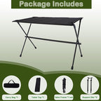 Folding Camping Table, Large Portable Camping Side Table with Carry Bag, Ultralight Weighs Only 2.3lbs, Ideal for Camping, Hiking, Backpacking, Beach, Picnic, Travel