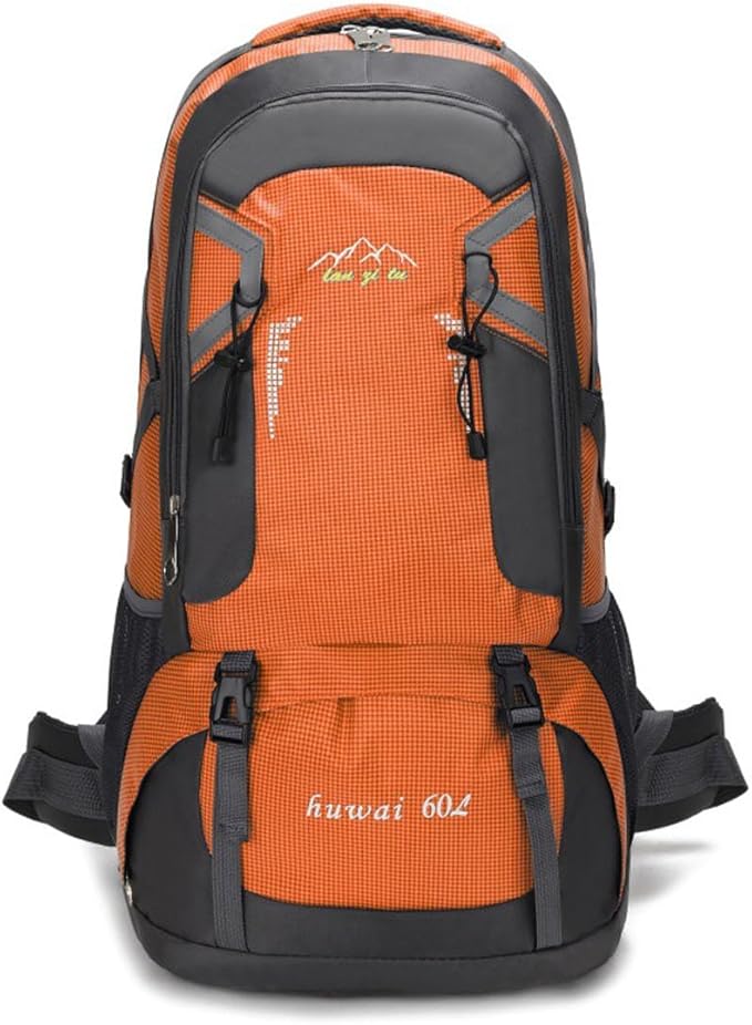 60L Hiking Backpack,Camping Backpack Lightweight Travel Daypack Waterproof Backpacking Bag for Men Women (Orange)