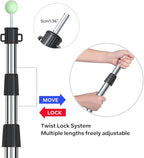 SANLIKE Telescoping Tarp Pole Heavy Duty Tent Poles, 33"-86.6"/94" Thickened Tube Collapsible Stainless Steel Canopy Poles for Camping Backpacking Hiking Awning Sun Sails Outdoor Sports, Set of 2