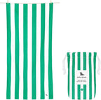Dock & Bay Beach Towel - Quick Dry, Sand Free - Compact, Lightweight - 100% Recycled - Includes Bag - Cabana - Cancun Green - Large (160x90cm, 63x35)
