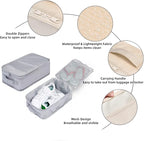 Travel Shoe Bags, Foldable Waterproof Shoe Pouches Organizer-Double Layer (2+2 Grey Shoebags)