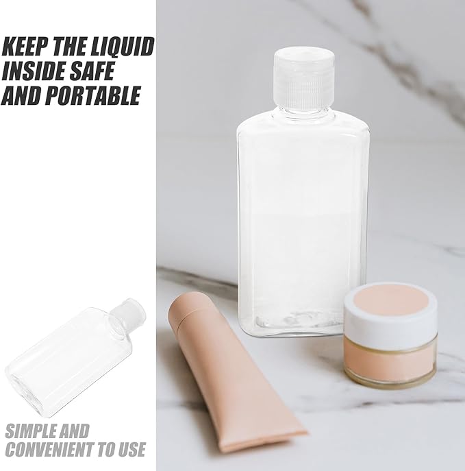 OSALADI 5pcs 100ml Travel Lotion Bottles with Flip Cap, Portable Refillable Plastic Squeeze Containers for Toiletries and Cosmetics