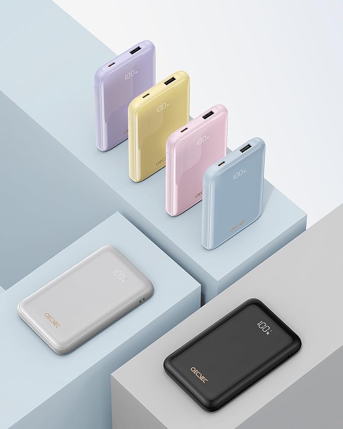 Portable Charger 10000mAh, Cell Phone Portable Power Banks with 22.5W PD Fast Charging, Compact Phone Charger Built in Cable, Compatible with Apple, Samsung, Google, Motorola and More-Yellow