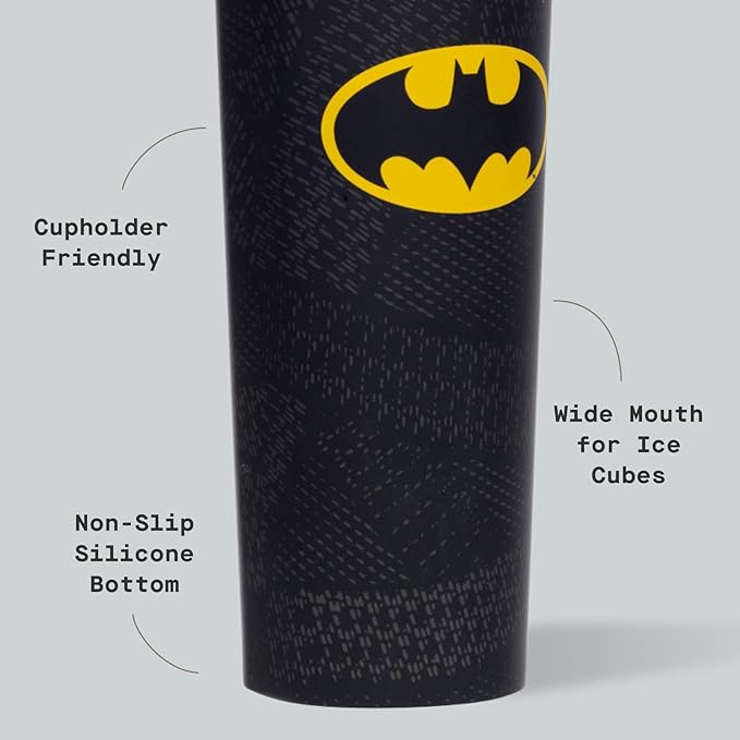 Corkcicle Sport Canteen - Keeps Beverages Cold 25 Hours - Triple Insulated Stainless Steel - Screw-On Lid - Reusable Bottle - Summer Drinkware Gift - Keeps Drinks Ice Cold - 20 oz - Batman