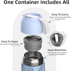 Thermo for Hot Food for Adults Kids | Wide Mouth, 18 oz Insulated Food Jar with Spoon, Leakproof Soup Thermo for School Office Travel, Thermal Steel Lunch Container Easy to Carry (Blue)