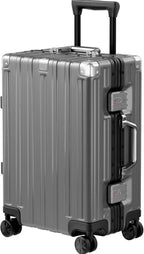 Krute Carry On Luggage 20 inch Aluminum Frame Suitcase with Spinner Wheels No Zipper PC+ABS Hardshell Luggages TSA Lock Zipperless Suitcases