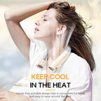 Hands-Free Portable Neck Fans - 6000mAh High Capacity Battery, USB Dual Port Fast Charging, Ultra-Quiet 6 Speeds Cooling Air, 360° Airflow for Outdoor, Indoor, Office, Travel - Beige