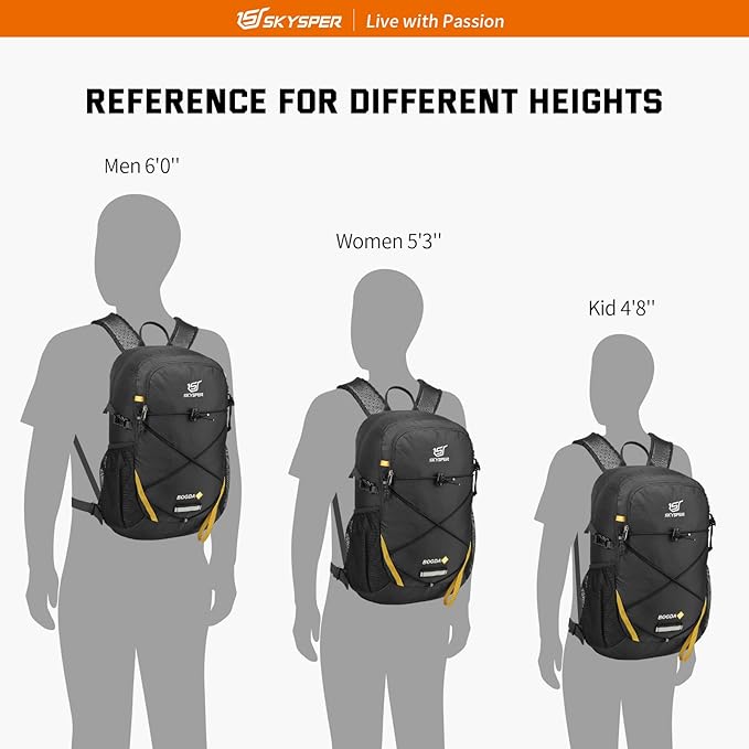 SKYSPER Small Hiking Daypack, 20L Lightweight Travel Backpacks Day Hike Pack with Waist Strap for Women Men