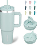 BJPKPK 30 oz Tumbler With Handle Insulated Tumblers With Lid And Straw Stainless Steel Thermal Cup,Blue Haze