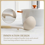 Kikcoin 43Pcs Large Kitchen Utensils Set - Silicone Cooking Utensils Set, Dishwasher Safe Spatula Set for Non-stick Cookware, 446°F Heat Resistant Kitchen Utensils Set with Holder BPA Free, Cream