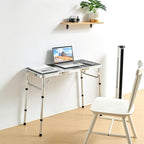 Tri-fold Folding Picnic Table, 3ft Camping Table Lightweight Portable Aluminum Outdoor Table with Adjustable Heights for Backyard BBQ Party