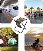 Mini Portable Folding Stool, Camping Fishing Stool for Adults Fishing Hiking Gardening and Beach with Carry Bag, Hold Up to 450lbs(Camouflage)