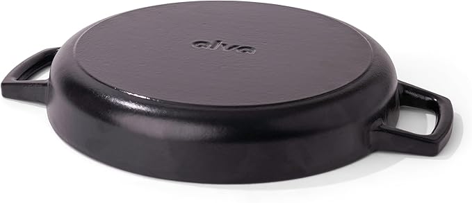 Alva Nori 11" Pre-Seasoned Cast Iron Grill Pan – PFAS, PFOA & PTFE-Free Nonstick – Lightweight, Easy to Clean – All Stovetops & Oven Safe – Premium Black Griddle