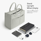 TOPDesign Heavy-Duty Canvas Tote Bag for Women, Adjustable Crossbody/Shoulder Handbag with 9 Pockets, Everything Tote