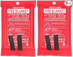 TONYKO Emergency Fire Blankets, Flame Retardant Protection and Heat Insulation Designed for Kitchen,Fireplace,Grill,Car,Camping