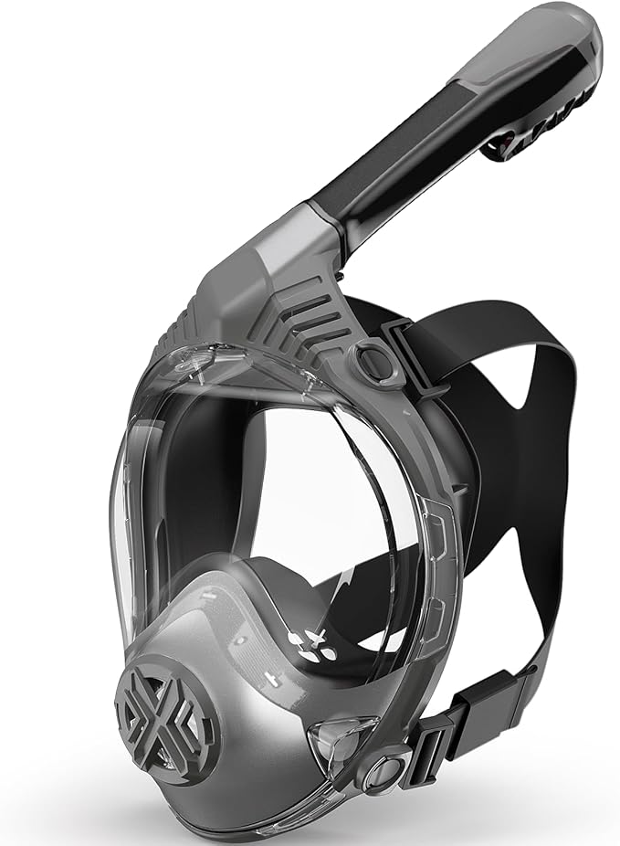 Full Face Snorkel Mask- Snorkeling Gear for Adults with Safe Dry Top Breathing System, Latest Foldable Panoramic View Snorkeling Mask for Men and Women, Anti Fog Anti Leak