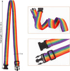 4Pack Add Bag Luggage Straps to Connect Two Suitcases, Adjustable Luggage Belt Connector for Carry On, Travel Attachment Accessories for Connect Your 3 Luggages, Multicolor