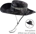 CAMOLAND Mens Fishing Hat Wide Large Brim Sun Hat with Outdoor UV Protection
