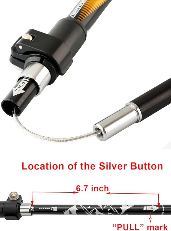 Aluminum Collapsible Ultralight Travel Trekking Hiking Pole for Men and Women (Fits 5'3" - 6'2")